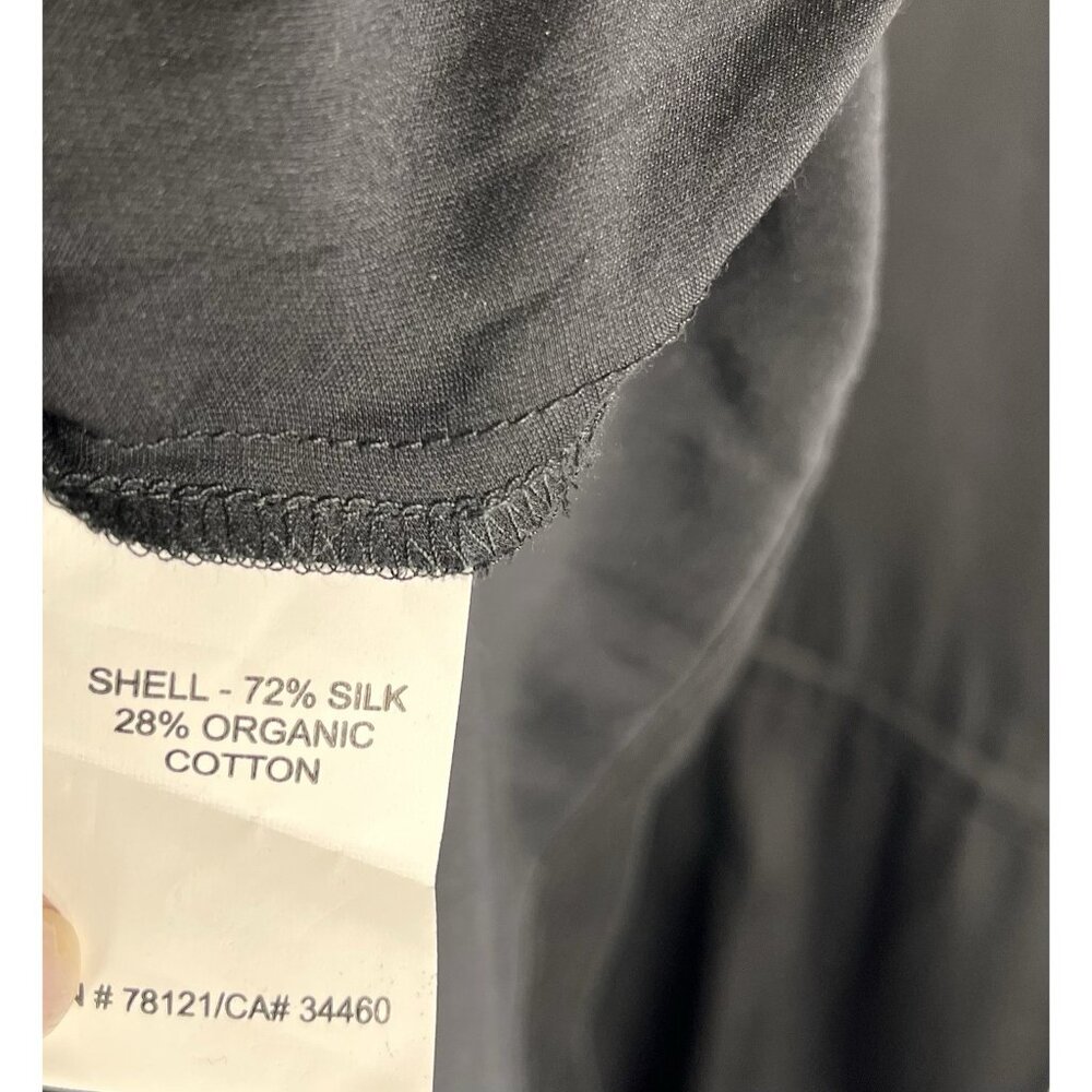EILEEN FISHER Women's Black Silk/Cotton Sleeveless Shirt Dress Small - Picture 3 of 5
